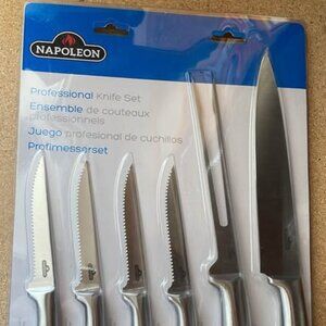 Napoleon Pro Series Stainless Steel Silver Grilling Steak Knife Set 6 pc